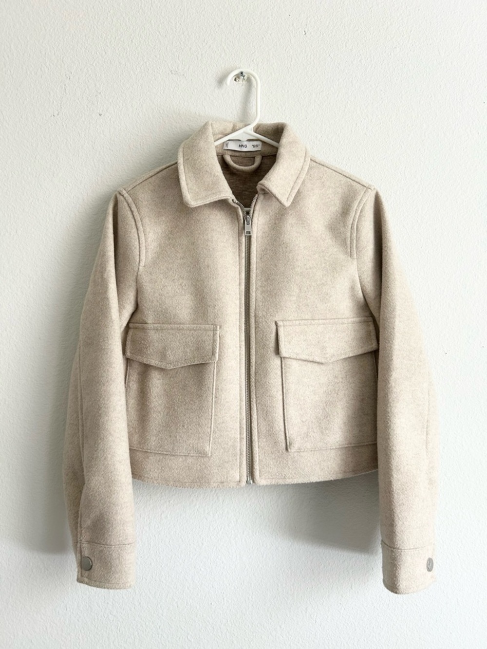 Mango Sandstone Zip-Front Jacket